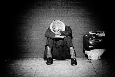 Man sleeping on street