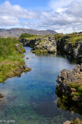 Crystal clear river near Þingvellir